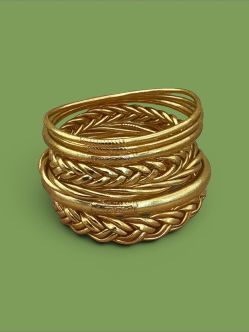 Maika Gold Braided 7 Bangle Set | NWT